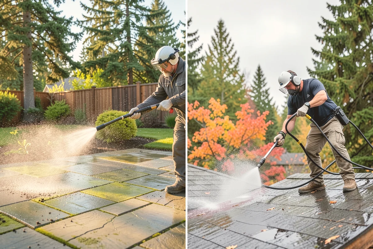 Vinyl Fence Cleaning in Snohomish, Snohomish County, WA - Rinse loose debris from panels and post caps