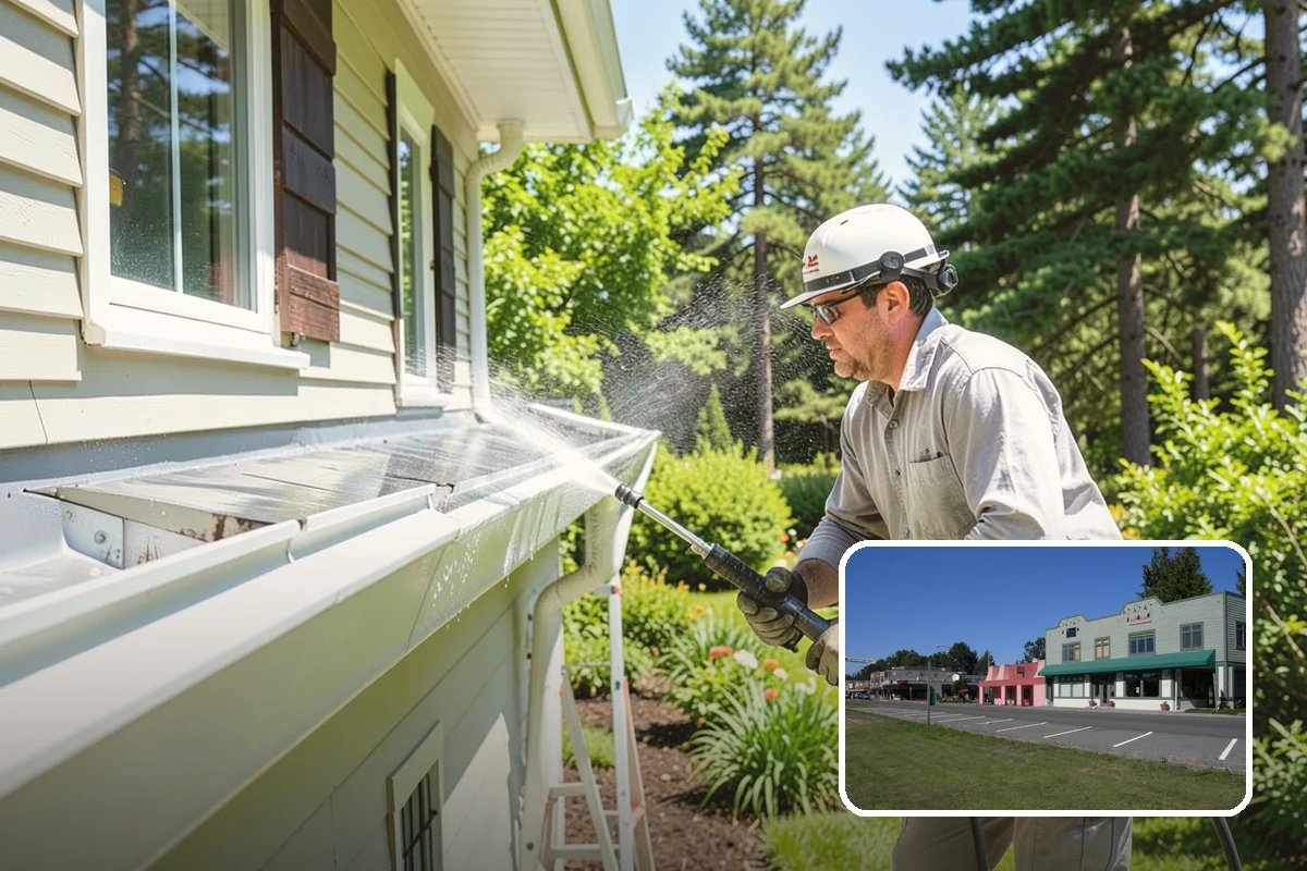 Vinyl Fence Cleaning in Snoqualmie, King County, WA - Strips the green algae layer that clings to non-porous vinyl