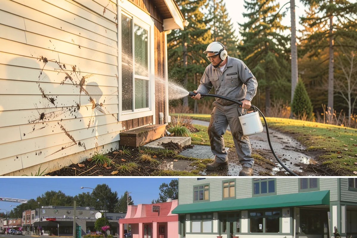 Vinyl Fence Cleaning in Snoqualmie, King County, WA - Spring is a popular time to clear the winter's algae buildup and reset the fence for the season.