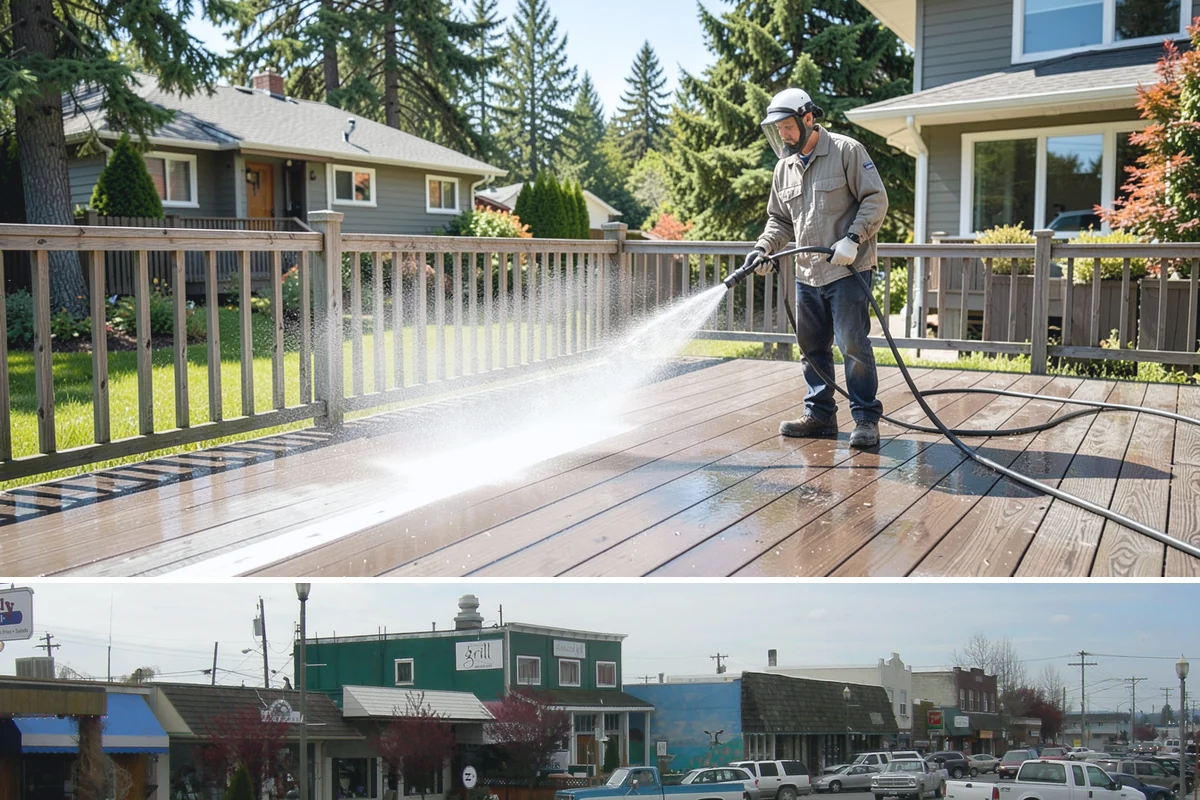 Vinyl Fence Cleaning in Stanwood, Snohomish County, WA - Spring is a popular time to clear the winter's algae buildup and reset the fence for the season.