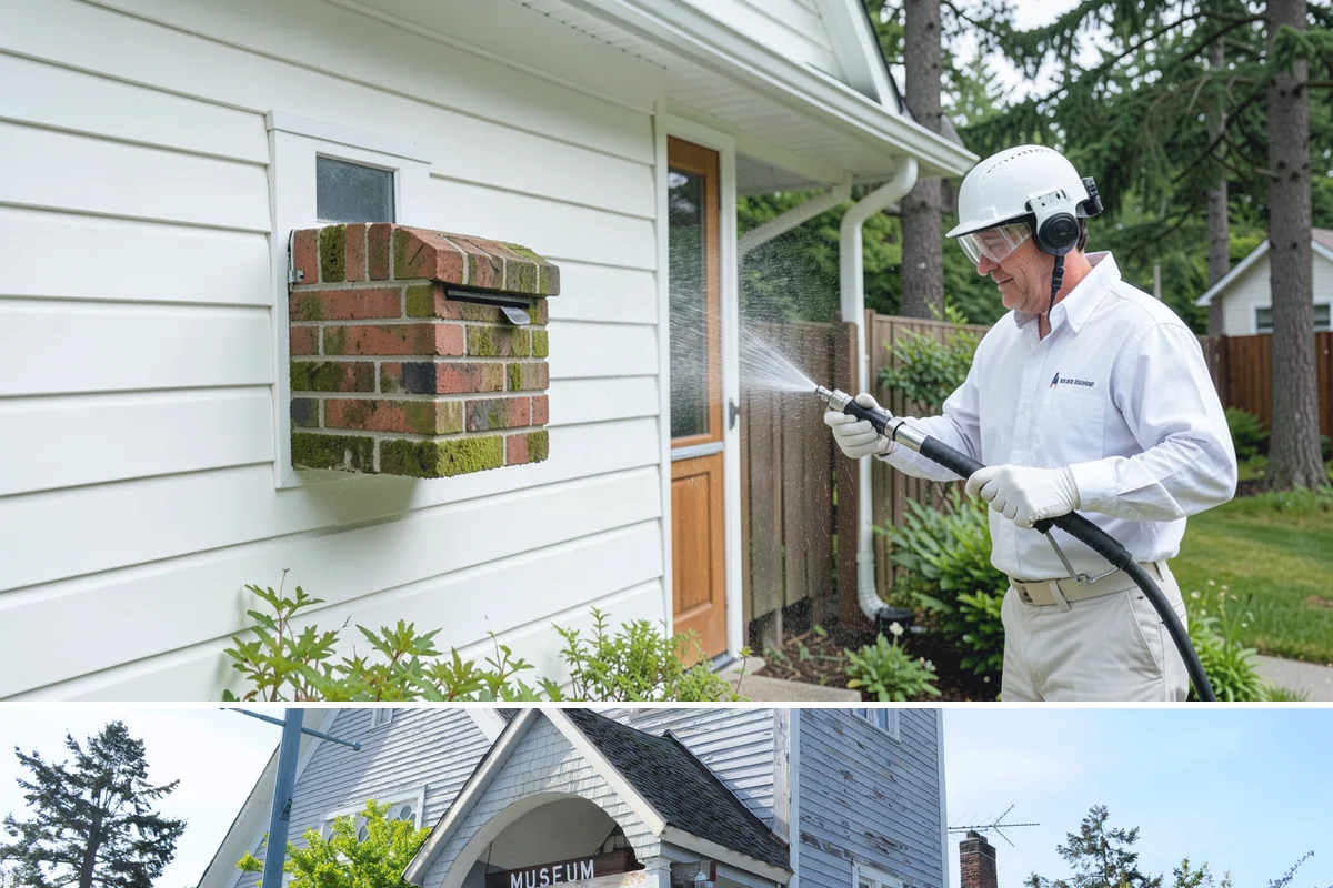 Vinyl Fence Cleaning in Steilacoom, Pierce County, WA - Spring is a popular time to clear the winter's algae buildup and reset the fence for the season.