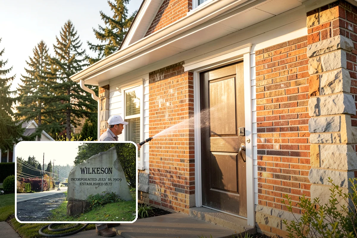 Vinyl Fence Cleaning in Wilkeson, Pierce County, WA - Strips the green algae layer that clings to non-porous vinyl