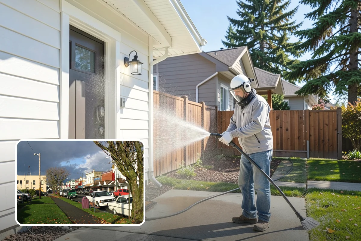Vinyl Siding Washing in Arlington, Snohomish County, WA - Clears algae from grooves and overlapping seams