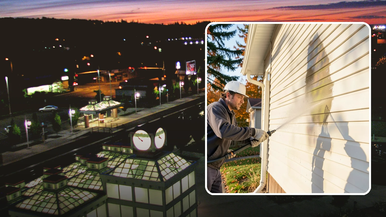 Vinyl Siding Washing in Auburn, King County, WA - Vinyl siding washing clears the chalky oxidation and green algae streaks that our wet climate leaves on panel seams and shaded...