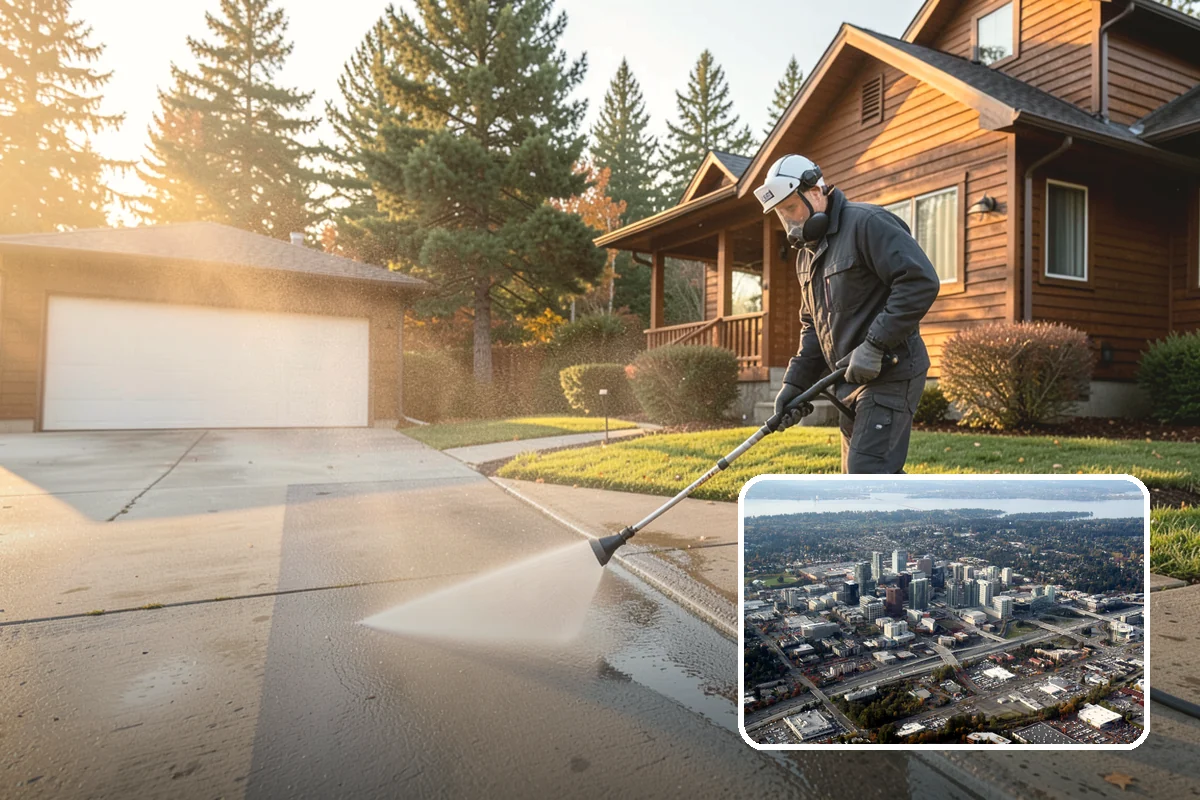 Vinyl Siding Washing in Bellevue, King County, WA - Clears algae from grooves and overlapping seams