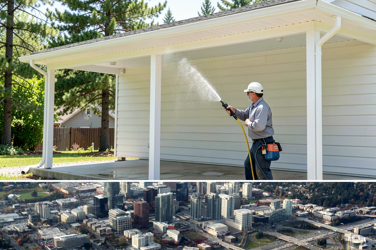 Vinyl Siding Washing in Bellevue, King County, WA - Aim for the dry summer window so the panels dry fully and algae is slower to return through fall.