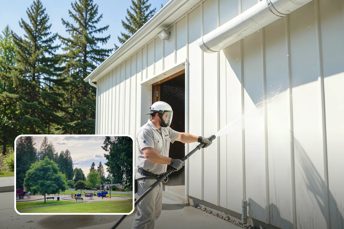 Vinyl Siding Washing in Bonney Lake, Pierce County, WA - Clears algae from grooves and overlapping seams