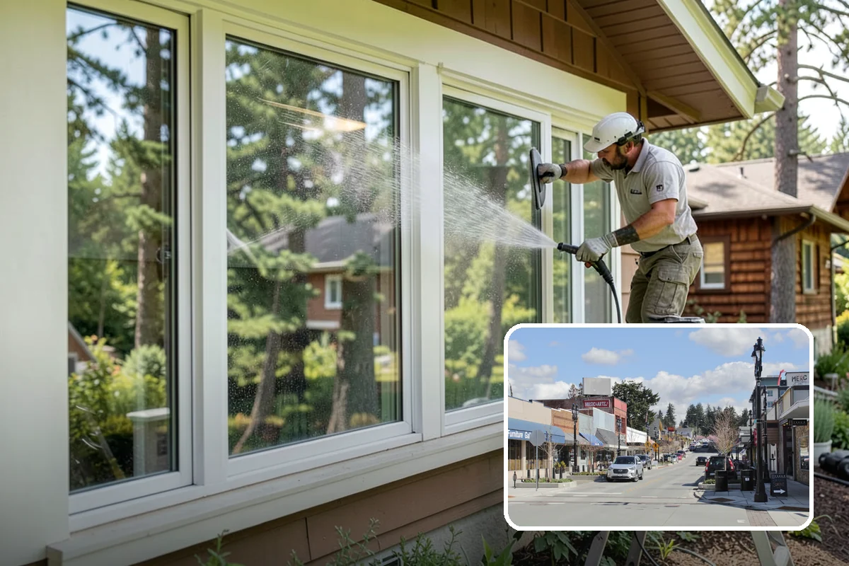 Vinyl Siding Washing in Bothell, King County, WA - Clears algae from grooves and overlapping seams