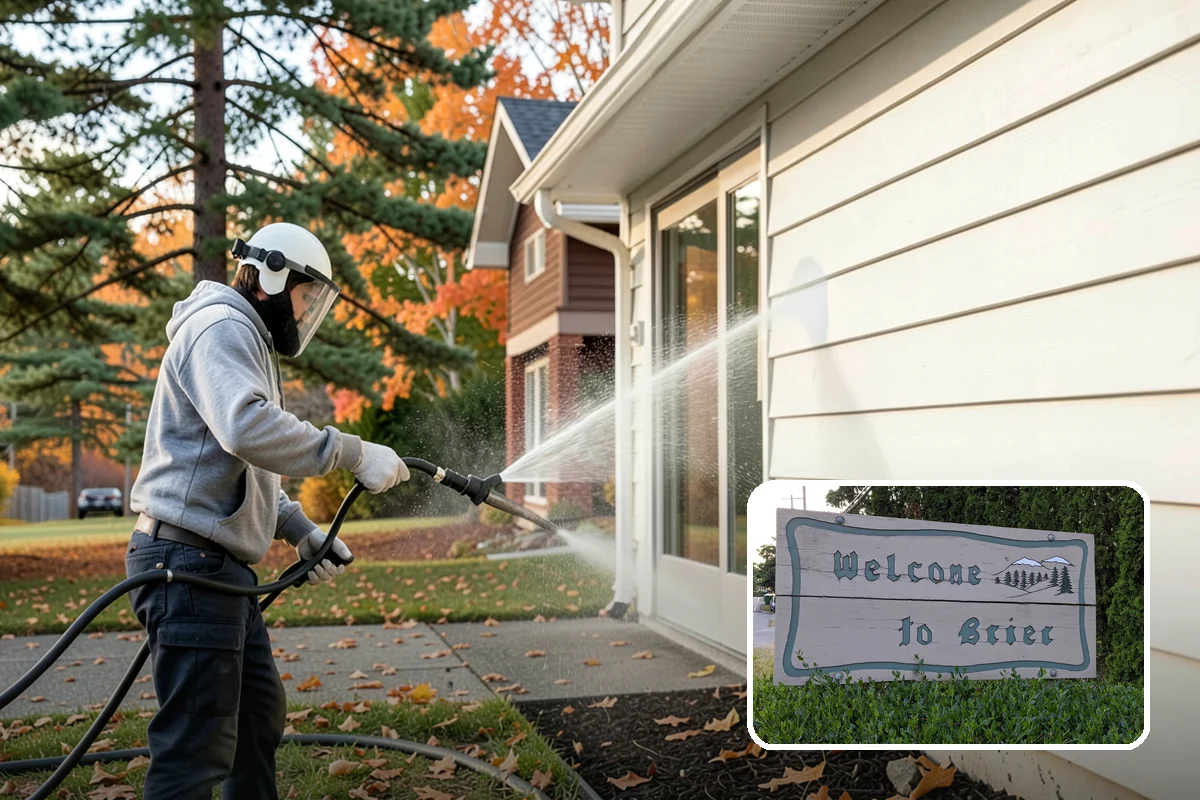 Vinyl Siding Washing in Brier, Snohomish County, WA - Clears algae from grooves and overlapping seams