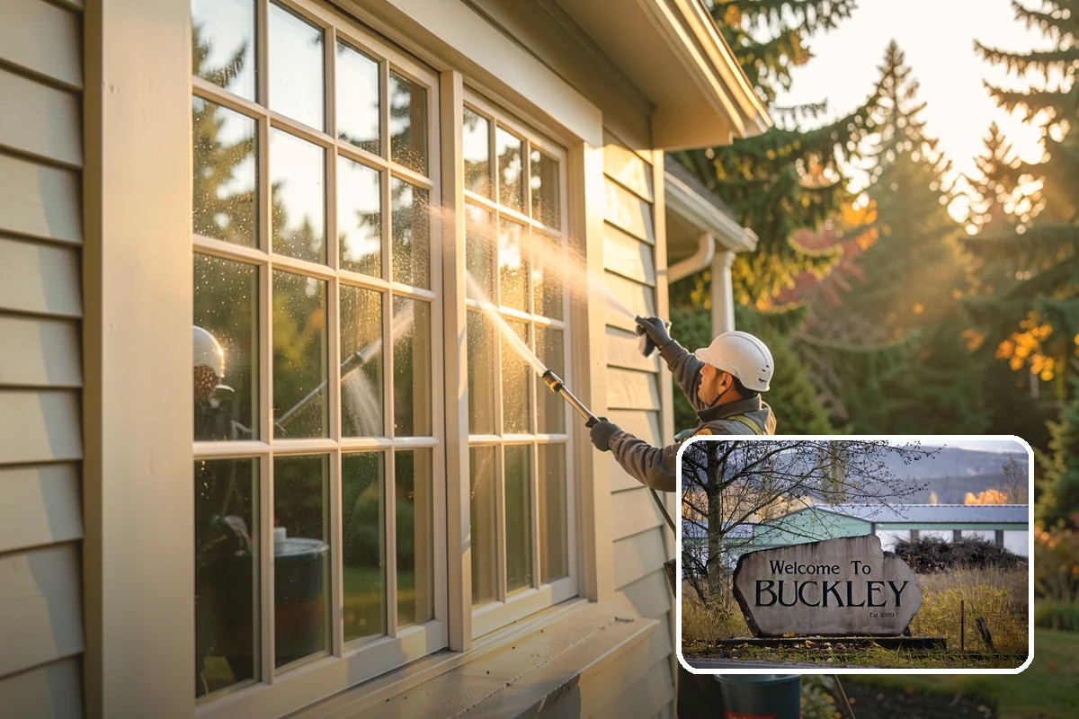 Vinyl Siding Washing in Buckley, Pierce County, WA - Clears algae from grooves and overlapping seams