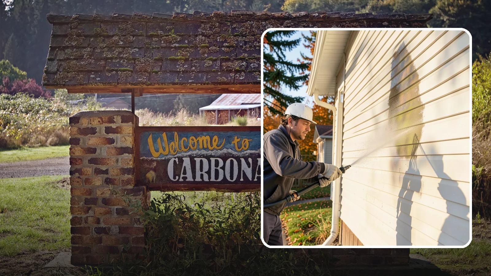 Vinyl Siding Washing in Carbonado, Pierce County, WA - Vinyl siding washing clears the chalky oxidation and green algae streaks that our wet climate leaves on panel seams and shaded...