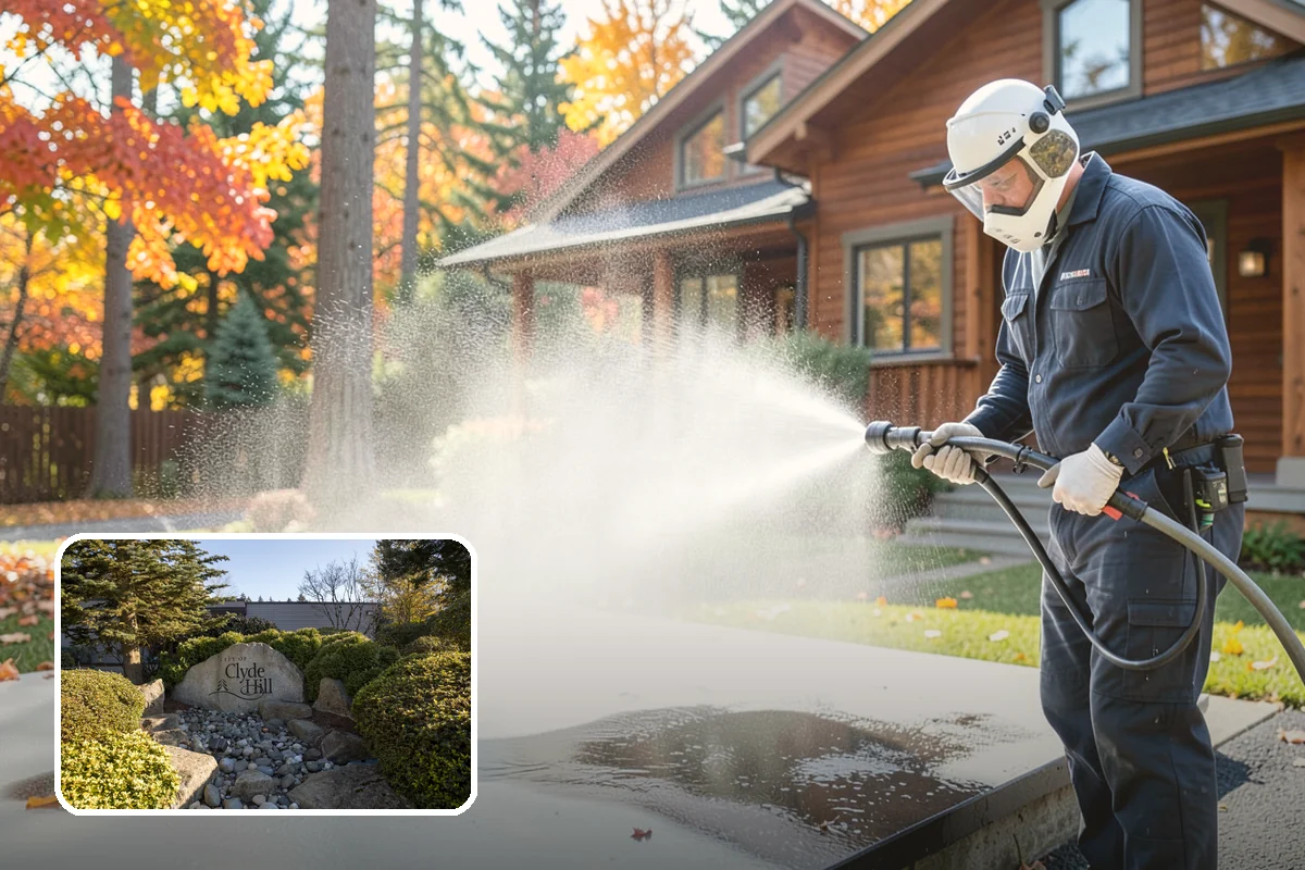 Vinyl Siding Washing in Clyde Hill, King County, WA - Clears algae from grooves and overlapping seams