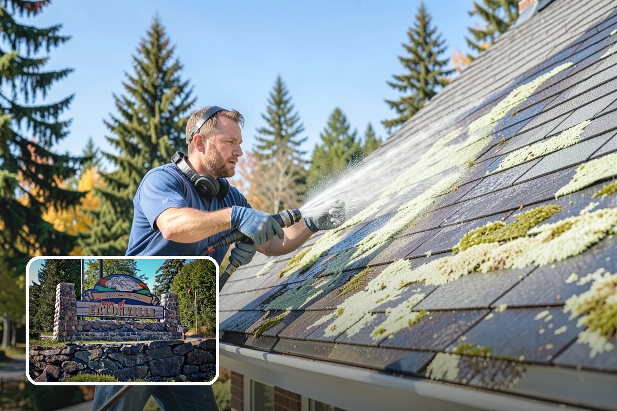 Vinyl Siding Washing in Eatonville, Pierce County, WA - Clears algae from grooves and overlapping seams