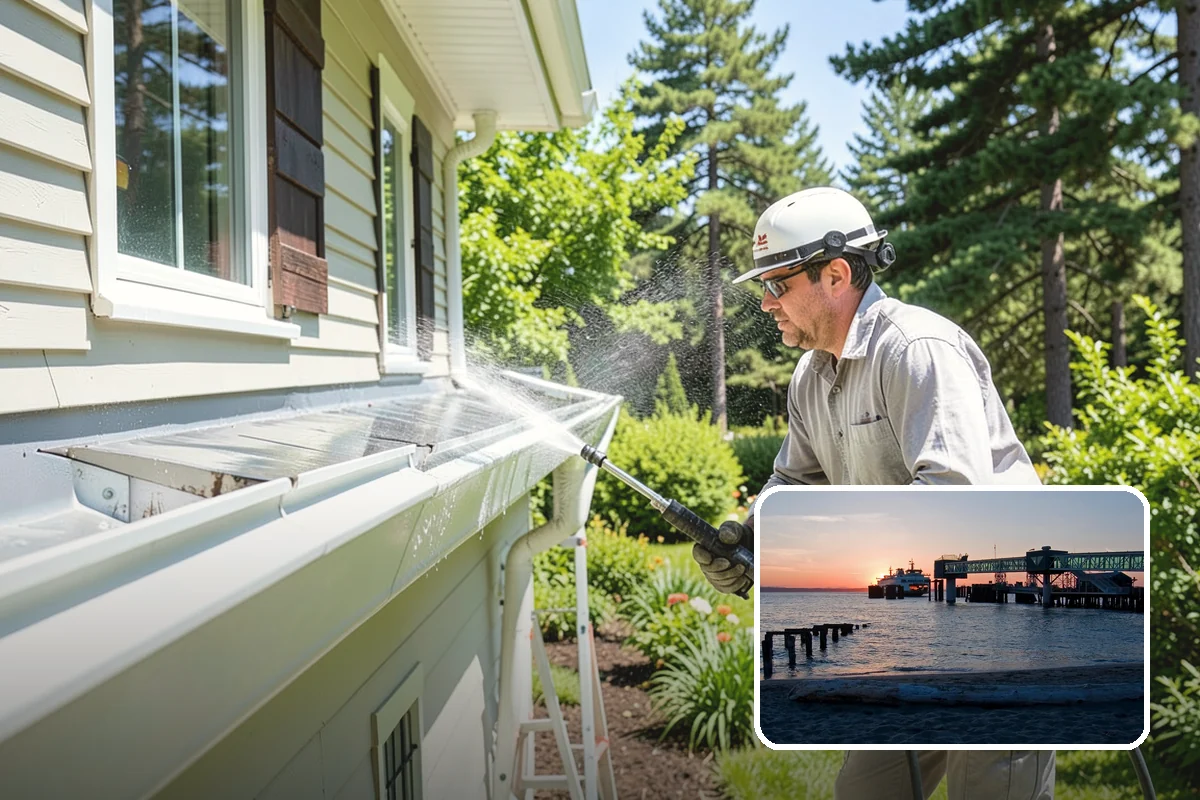 Vinyl Siding Washing in Edmonds, Snohomish County, WA - Clears algae from grooves and overlapping seams