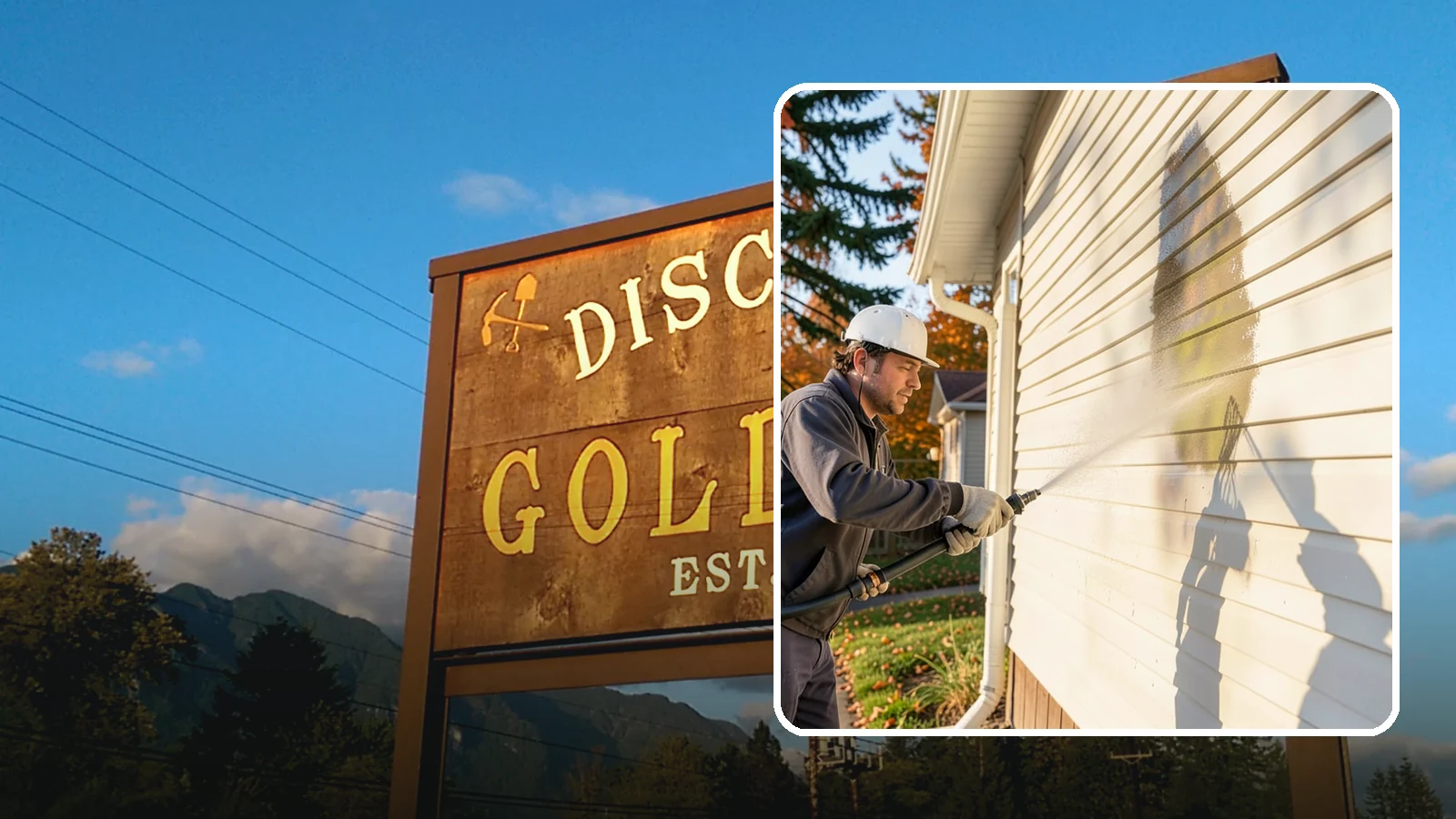 Vinyl Siding Washing in Gold Bar, Snohomish County, WA - Vinyl siding washing clears the chalky oxidation and green algae streaks that our wet climate leaves on panel seams and shaded...