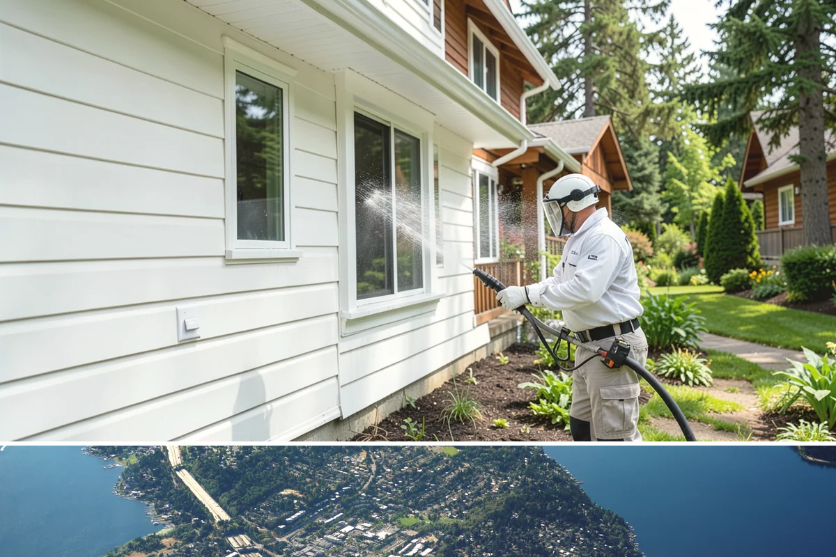 Vinyl Siding Washing in Mercer Island, King County, WA - Aim for the dry summer window so the panels dry fully and algae is slower to return through fall.