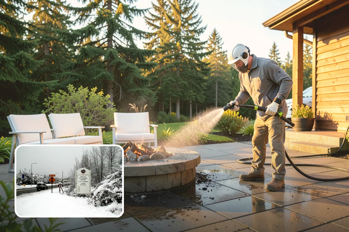 Vinyl Siding Washing in Newcastle, King County, WA - Clears algae from grooves and overlapping seams
