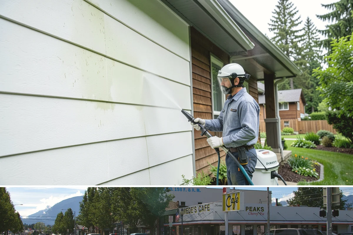 Vinyl Siding Washing in North Bend, King County, WA - Aim for the dry summer window so the panels dry fully and algae is slower to return through fall.