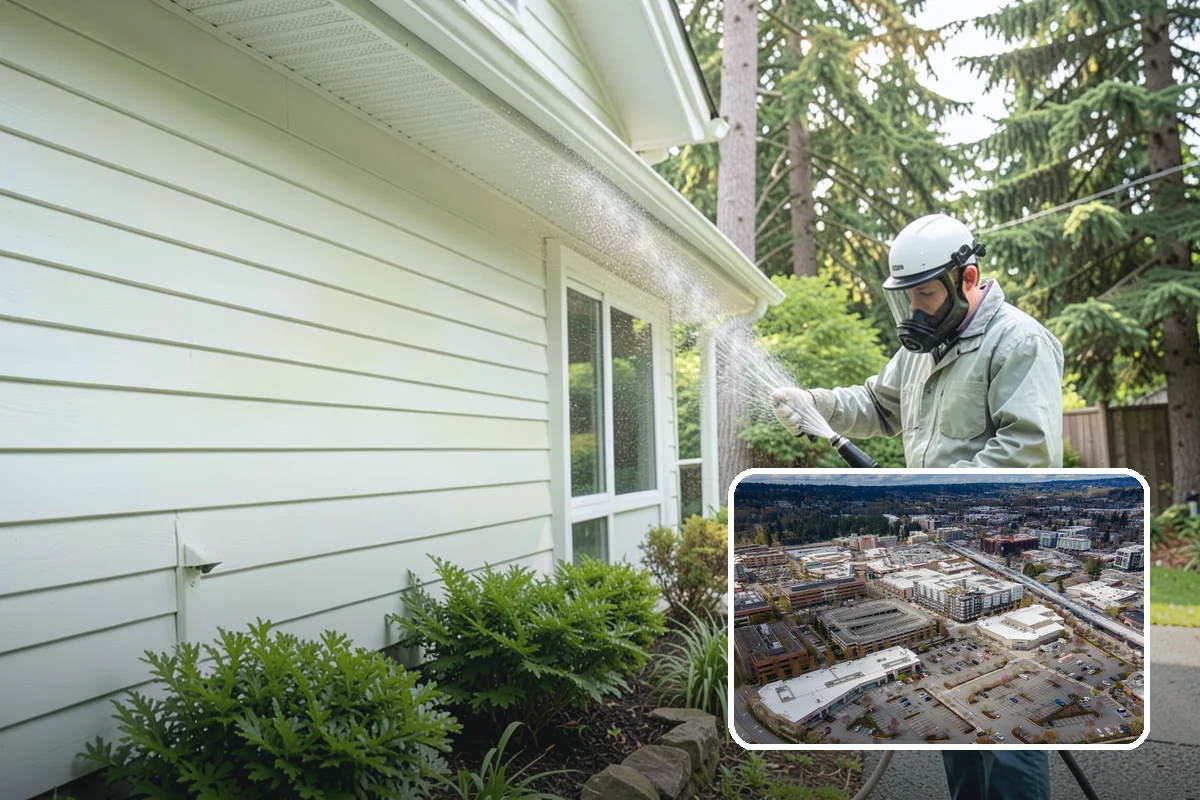 Vinyl Siding Washing in Redmond, King County, WA - Clears algae from grooves and overlapping seams