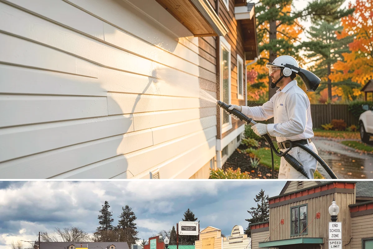 Vinyl Siding Washing in Roy, Pierce County, WA - Aim for the dry summer window so the panels dry fully and algae is slower to return through fall.