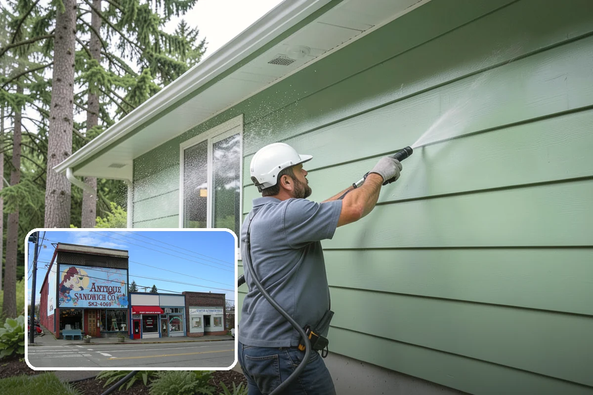 Vinyl Siding Washing in Ruston, Pierce County, WA - Clears algae from grooves and overlapping seams