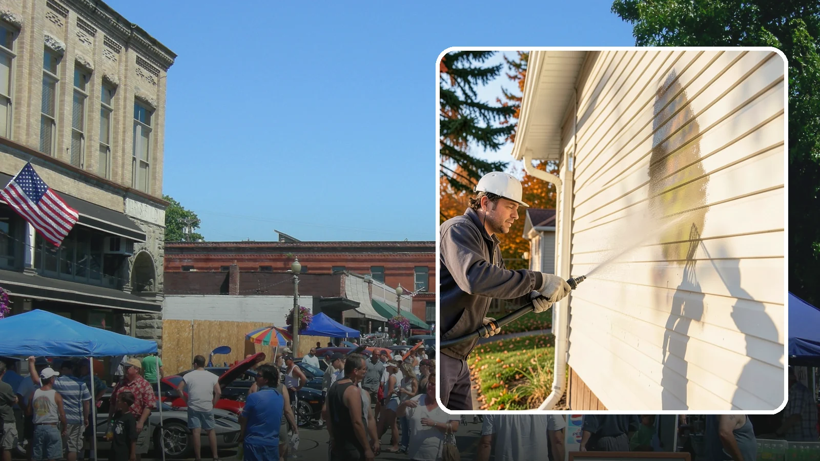 Vinyl Siding Washing in Snohomish, Snohomish County, WA - Vinyl siding washing clears the chalky oxidation and green algae streaks that our wet climate leaves on panel seams and shaded...