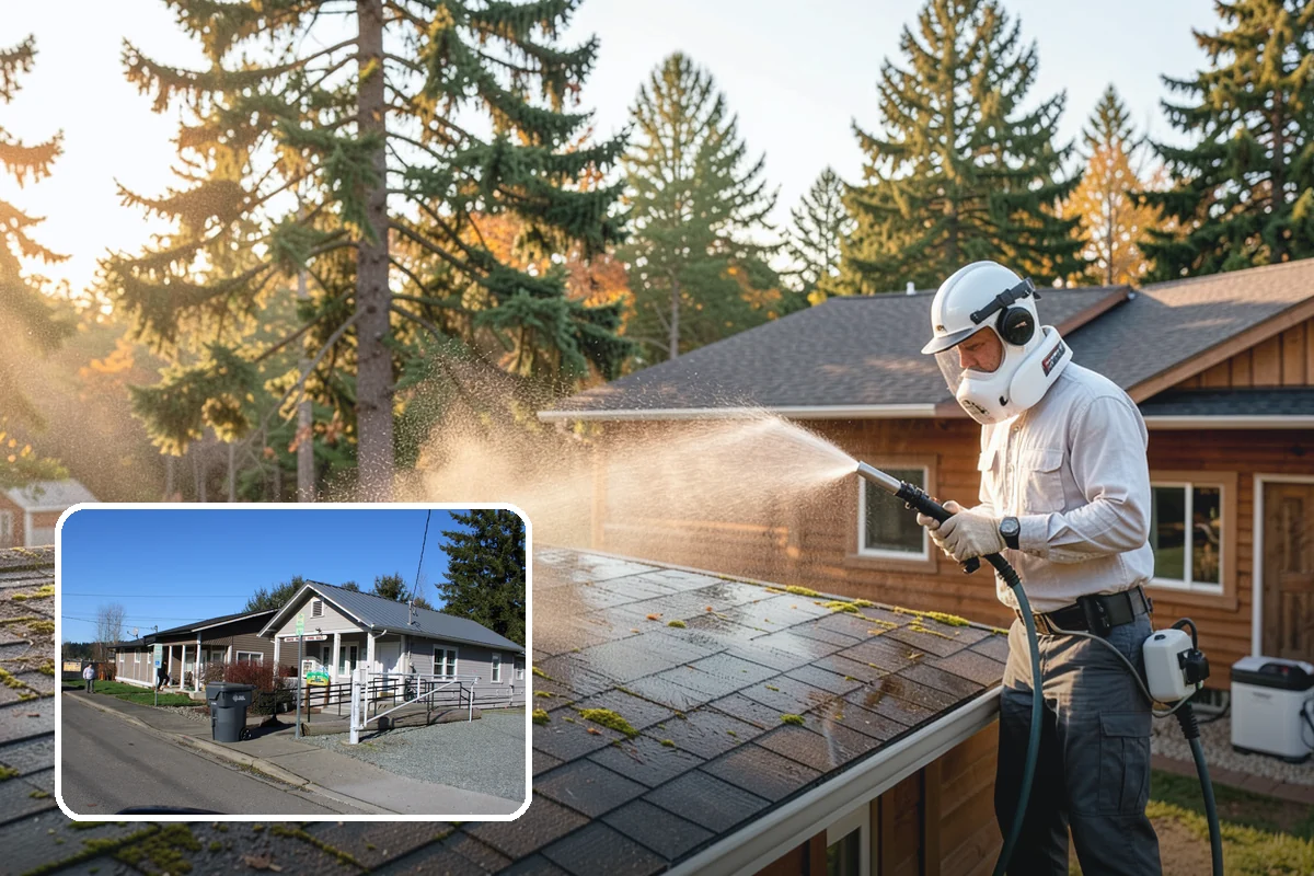 Vinyl Siding Washing in South Prairie, Pierce County, WA - Clears algae from grooves and overlapping seams