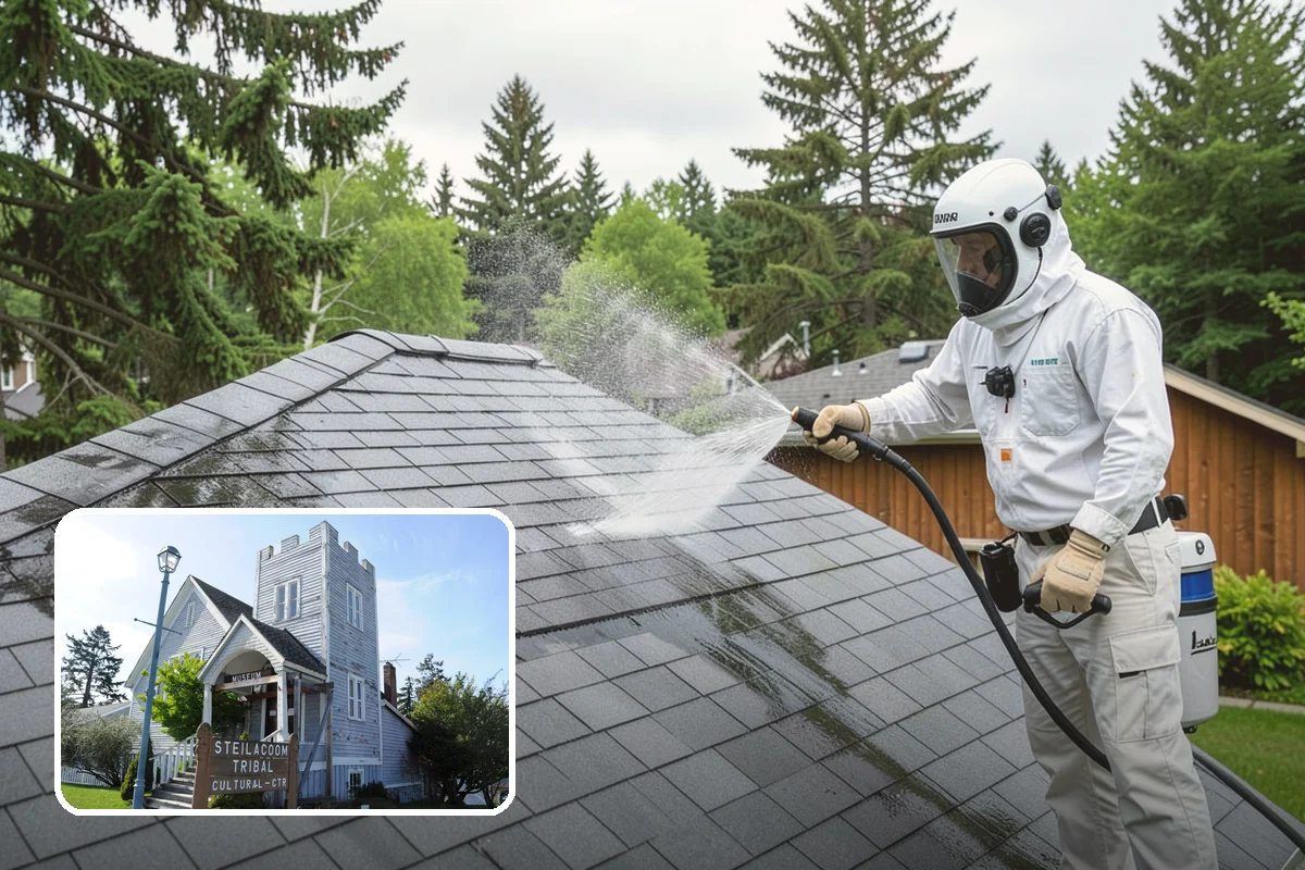 Vinyl Siding Washing in Steilacoom, Pierce County, WA - Clears algae from grooves and overlapping seams