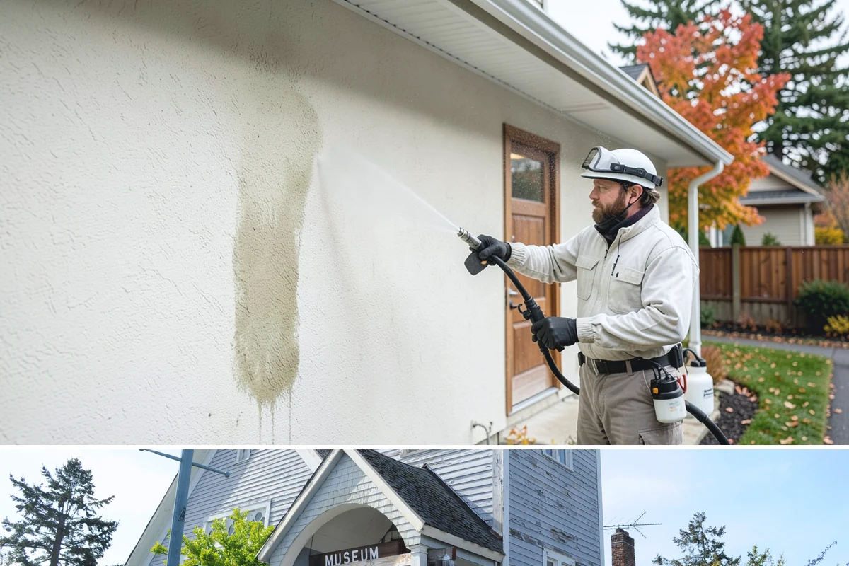 Vinyl Siding Washing in Steilacoom, Pierce County, WA - Aim for the dry summer window so the panels dry fully and algae is slower to return through fall.