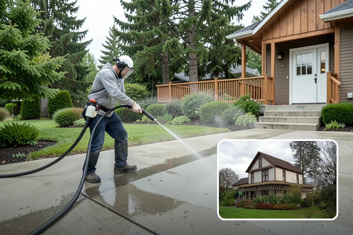 Vinyl Siding Washing in Sumner, Pierce County, WA - Clears algae from grooves and overlapping seams