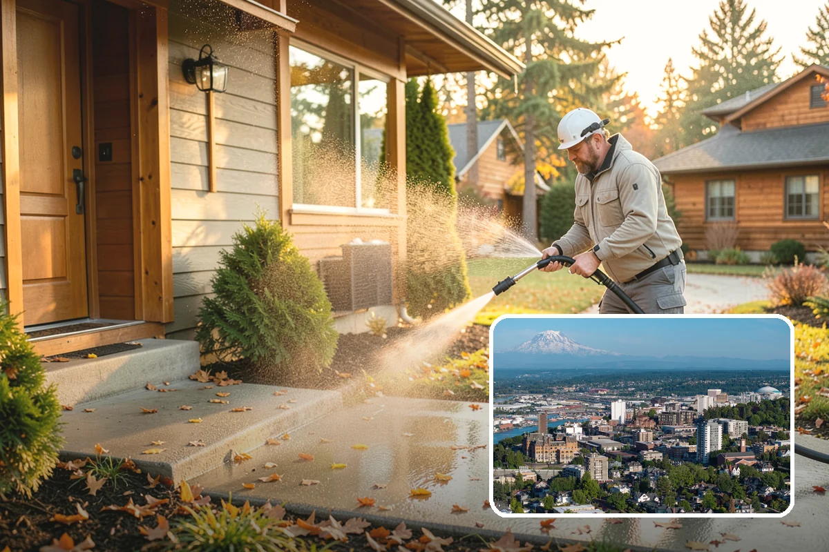 Vinyl Siding Washing in Tacoma, Pierce County, WA - Clears algae from grooves and overlapping seams