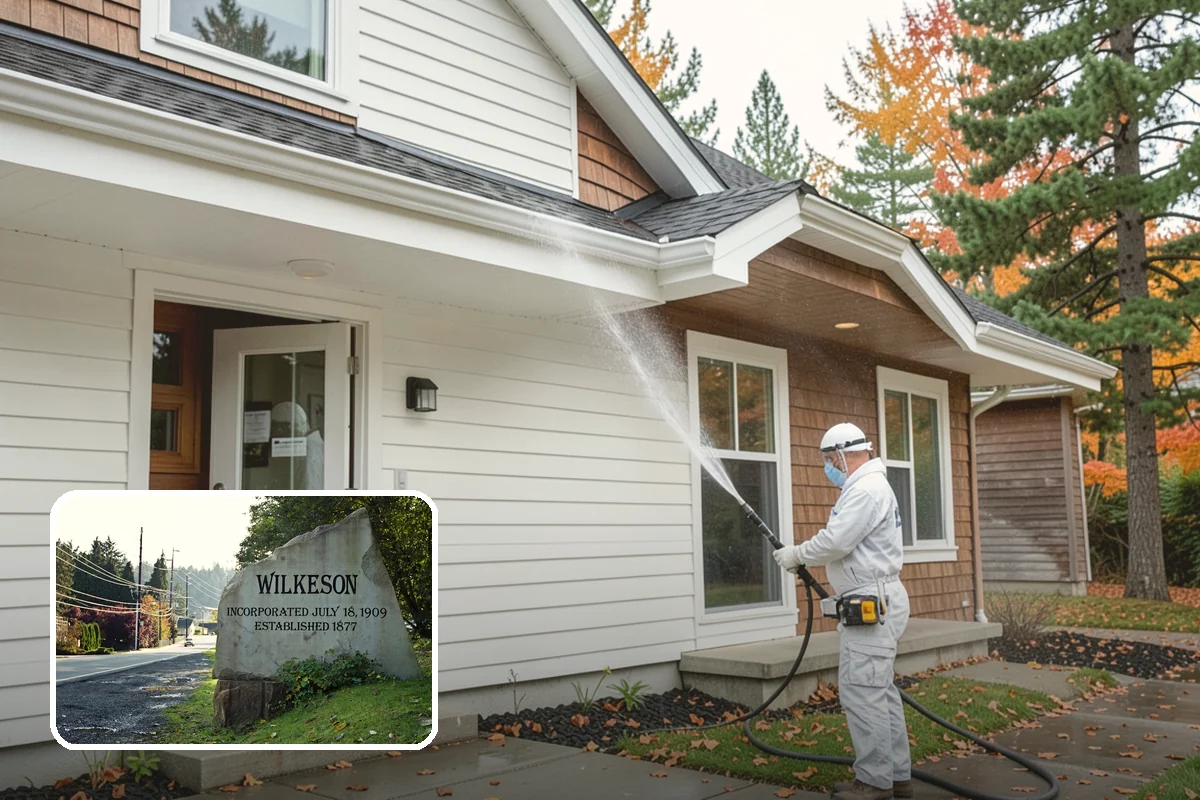 Vinyl Siding Washing in Wilkeson, Pierce County, WA - Clears algae from grooves and overlapping seams