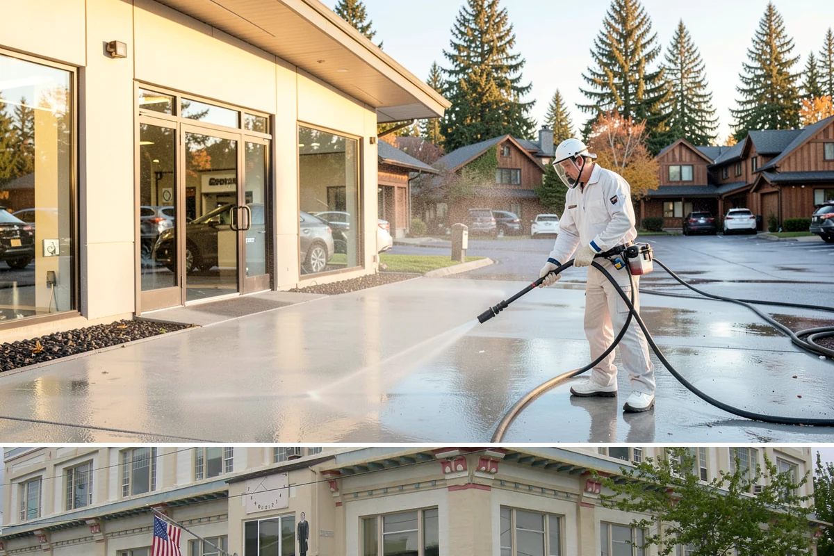 Warehouse Exterior Cleaning in Anacortes, Skagit County, WA - Dry-season months from June through September are ideal for large wall spans, while dock aprons can be maintained through the wet...
