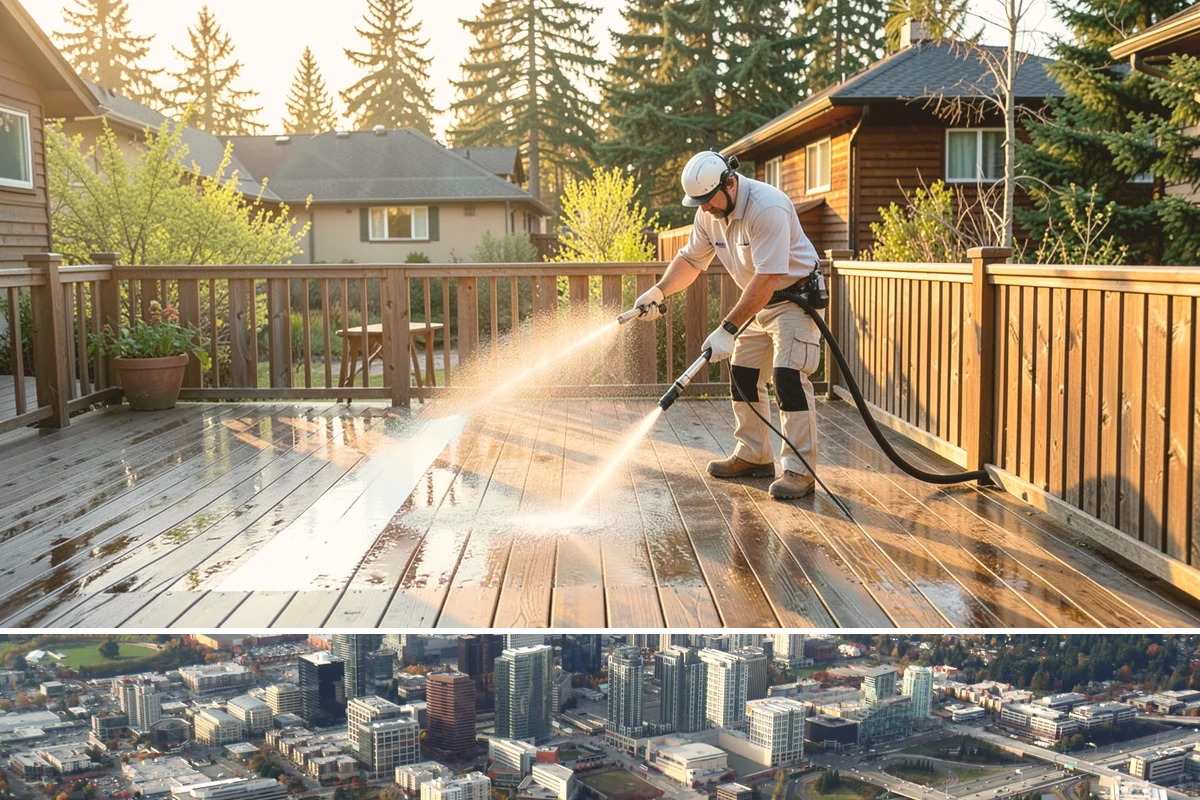 Warehouse Exterior Cleaning in Bellevue, King County, WA - Dry-season months from June through September are ideal for large wall spans, while dock aprons can be maintained through the wet...