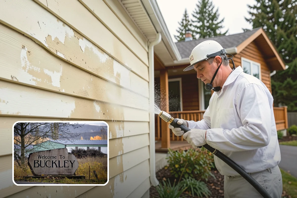Warehouse Exterior Cleaning in Buckley, Pierce County, WA - Removes diesel soot and road film from large wall spans efficiently