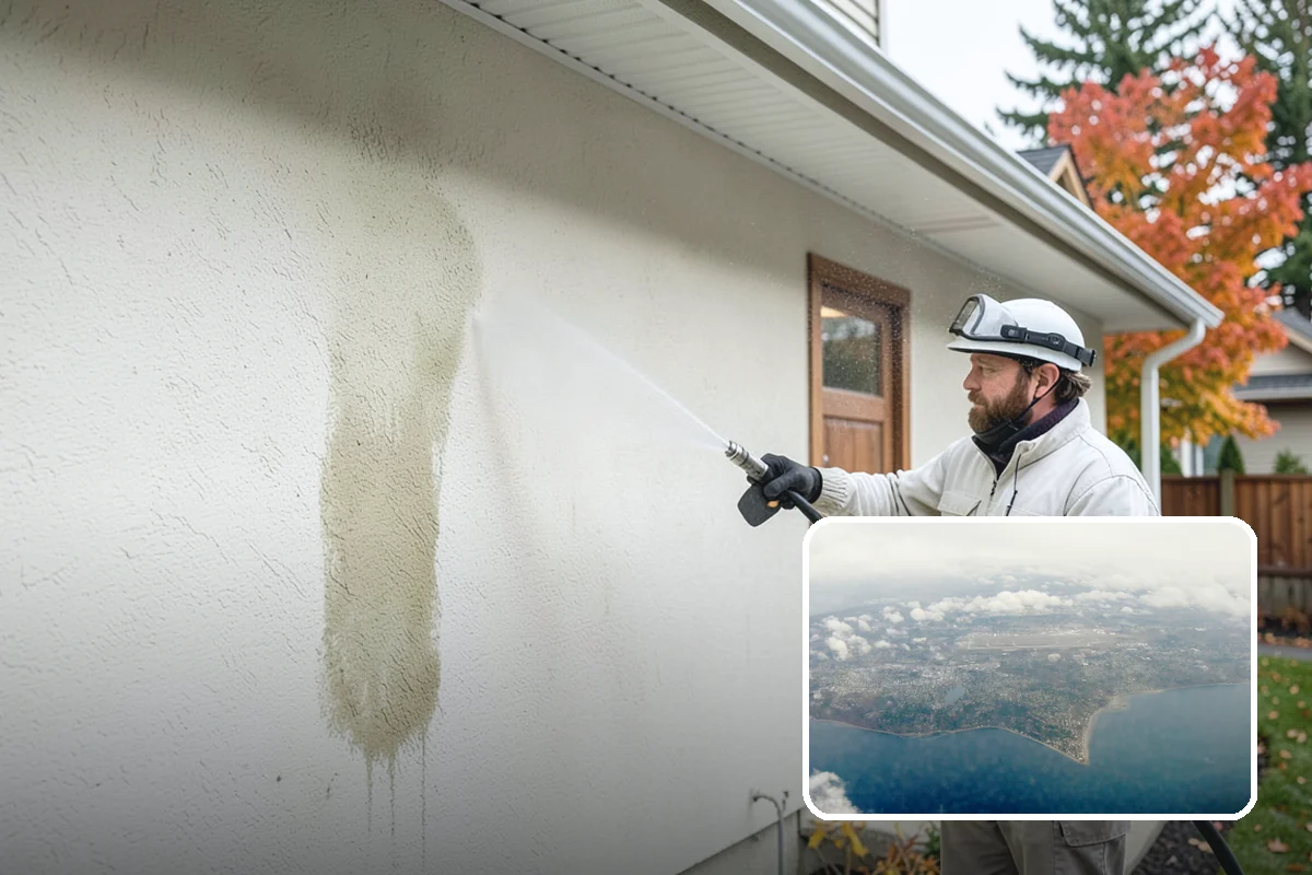 Warehouse Exterior Cleaning in Burien, King County, WA - Removes diesel soot and road film from large wall spans efficiently