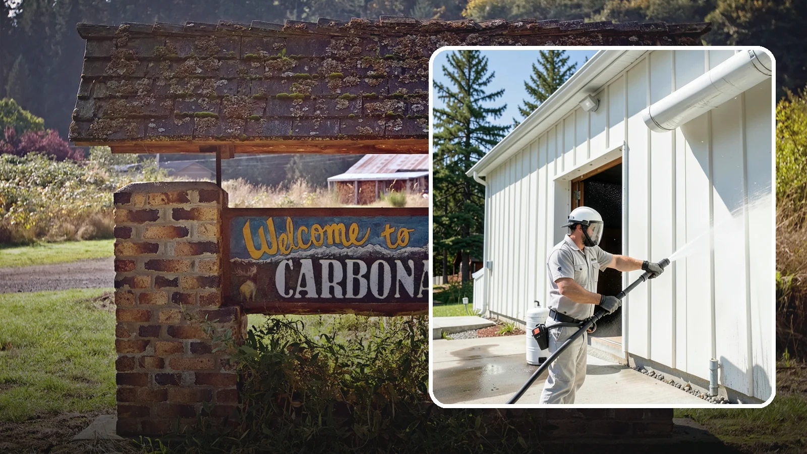 Warehouse Exterior Cleaning in Carbonado, Pierce County, WA - Large-scale washing of warehouse walls, loading areas, and dock aprons that strips road film, diesel soot, and Northwest algae...