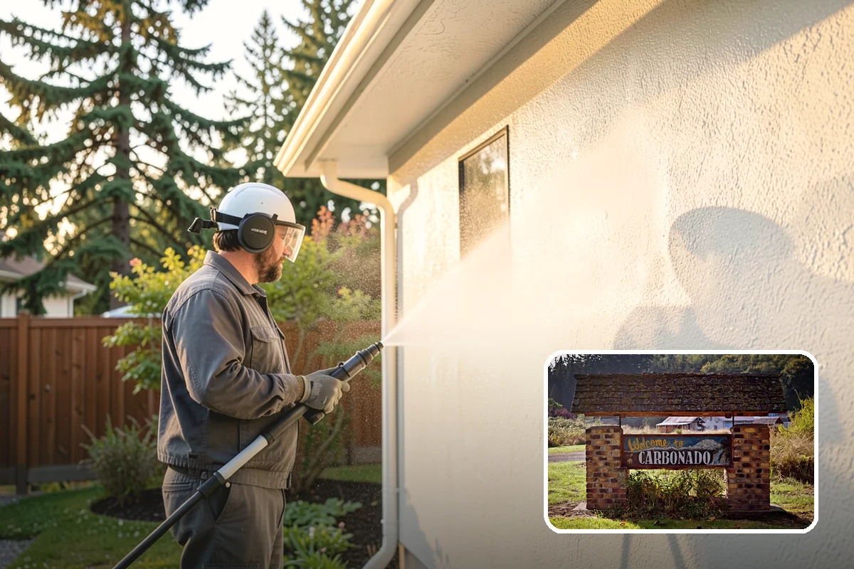 Warehouse Exterior Cleaning in Carbonado, Pierce County, WA - Removes diesel soot and road film from large wall spans efficiently