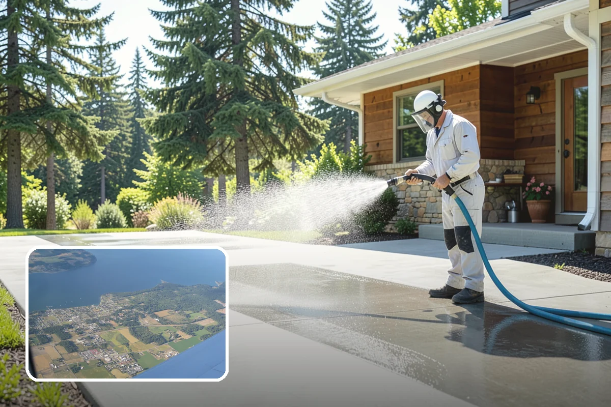 Warehouse Exterior Cleaning in Coupeville, Island County, WA - Removes diesel soot and road film from large wall spans efficiently