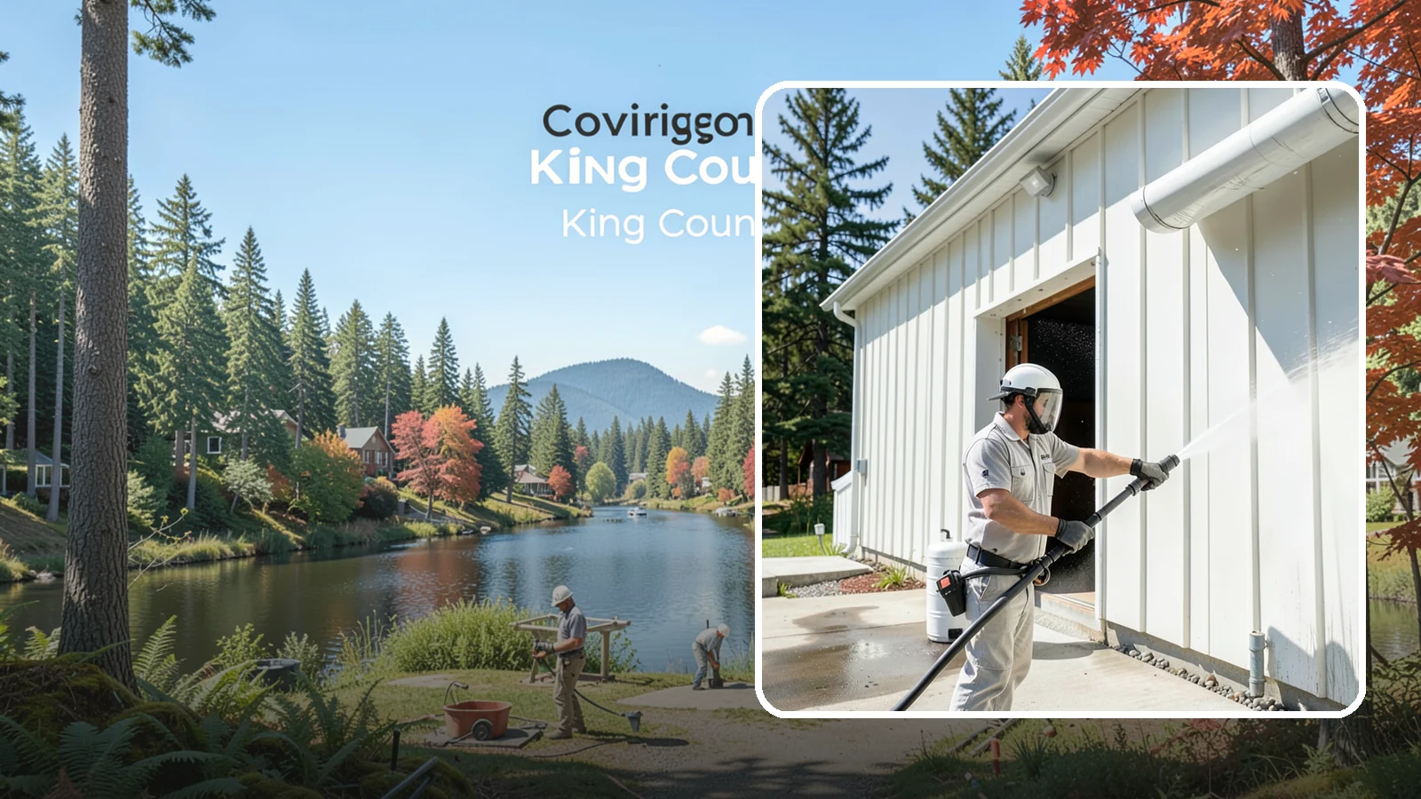 Warehouse Exterior Cleaning in Covington, King County, WA - Large-scale washing of warehouse walls, loading areas, and dock aprons that strips road film, diesel soot, and Northwest algae...