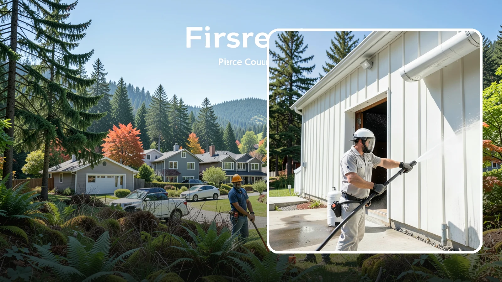 Warehouse Exterior Cleaning in Fircrest, Pierce County, WA - Large-scale washing of warehouse walls, loading areas, and dock aprons that strips road film, diesel soot, and Northwest algae...