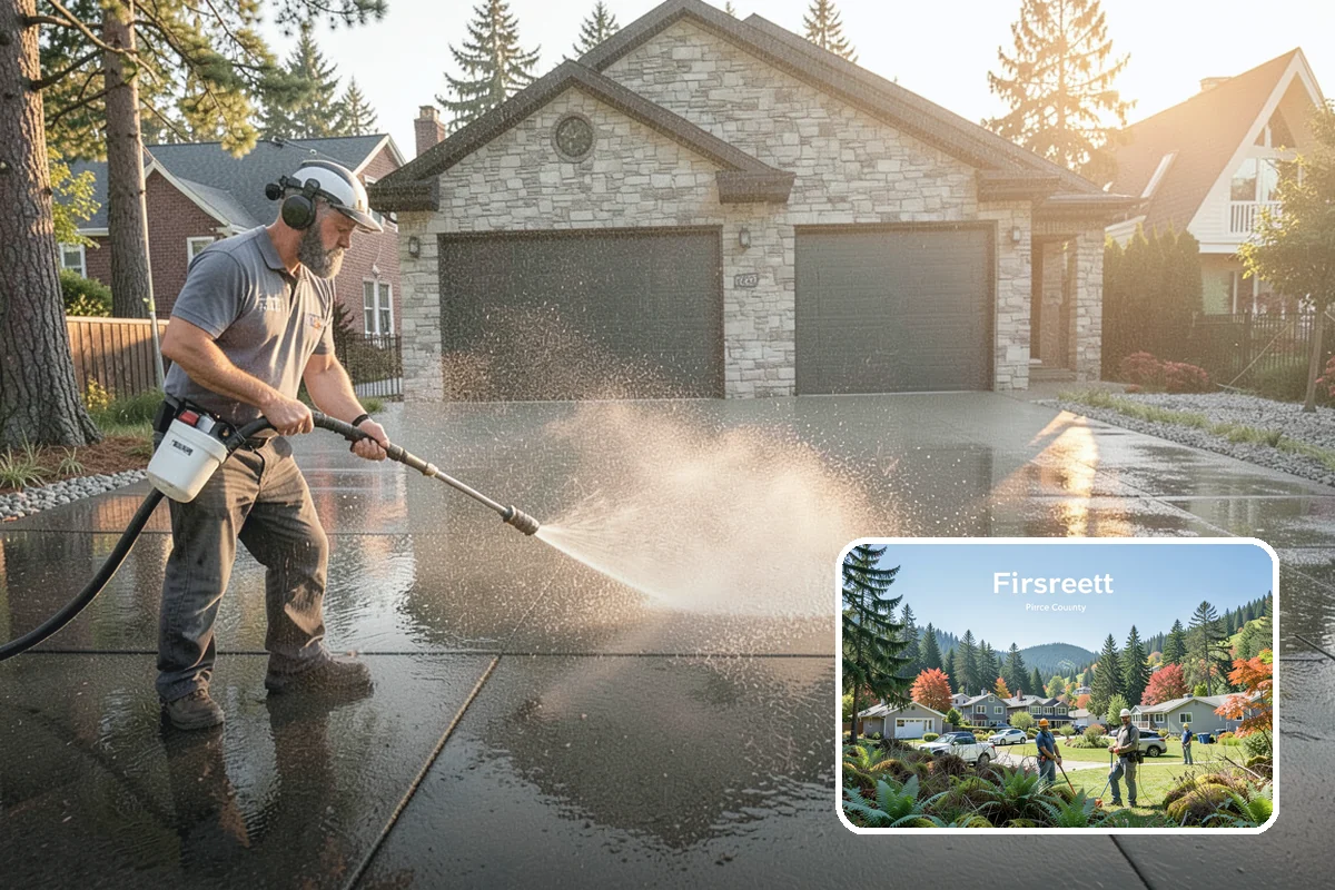 Warehouse Exterior Cleaning in Fircrest, Pierce County, WA - Removes diesel soot and road film from large wall spans efficiently