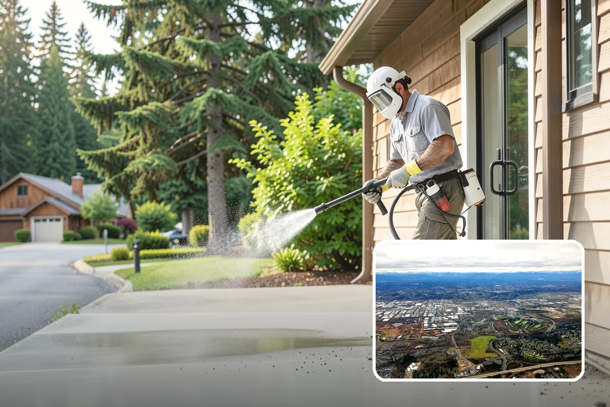 Warehouse Exterior Cleaning in Kent, King County, WA - Removes diesel soot and road film from large wall spans efficiently