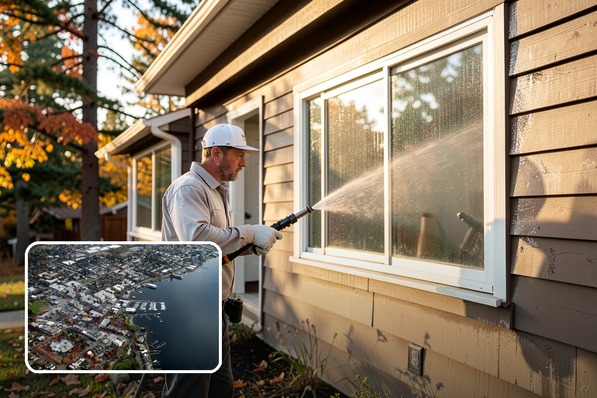 Warehouse Exterior Cleaning in Kirkland, King County, WA - Removes diesel soot and road film from large wall spans efficiently