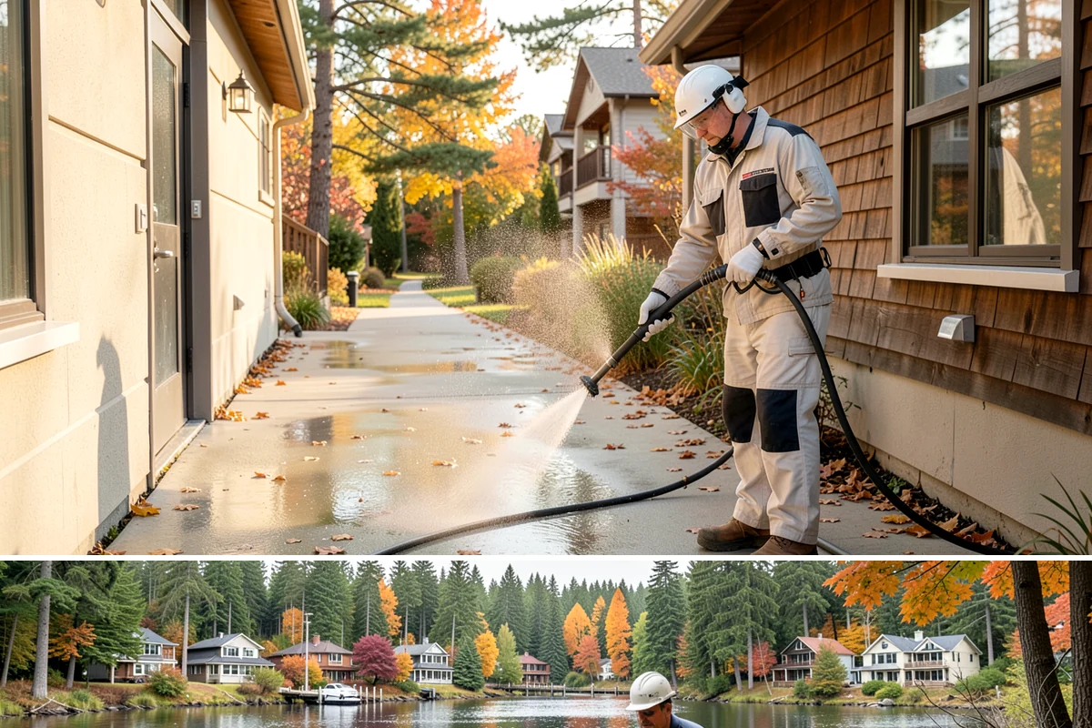 Warehouse Exterior Cleaning in La Conner, Skagit County, WA - Dry-season months from June through September are ideal for large wall spans, while dock aprons can be maintained through the wet...