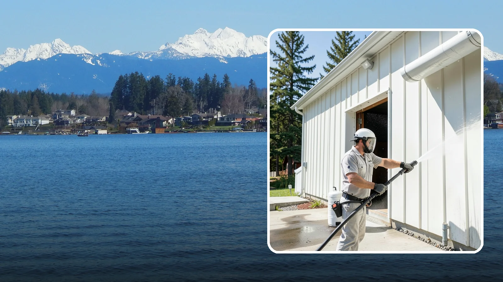 Warehouse Exterior Cleaning in Lake Stevens, Snohomish County, WA - Large-scale washing of warehouse walls, loading areas, and dock aprons that strips road film, diesel soot, and Northwest algae...