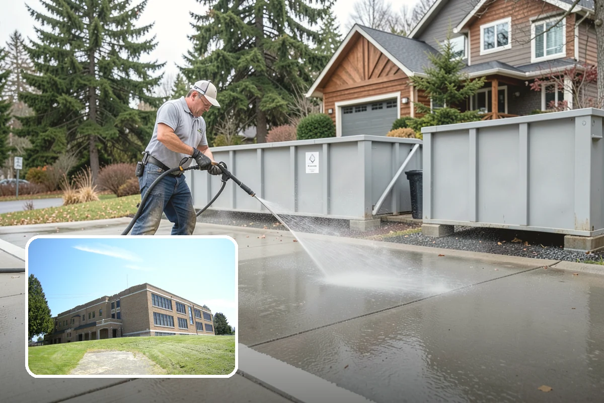 Warehouse Exterior Cleaning in Maple Valley, King County, WA - Removes diesel soot and road film from large wall spans efficiently