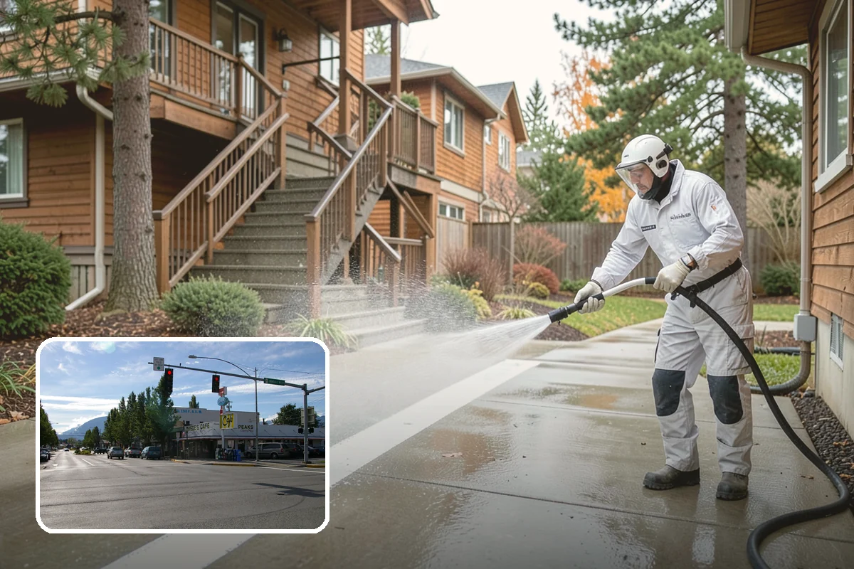 Warehouse Exterior Cleaning in North Bend, King County, WA - Removes diesel soot and road film from large wall spans efficiently