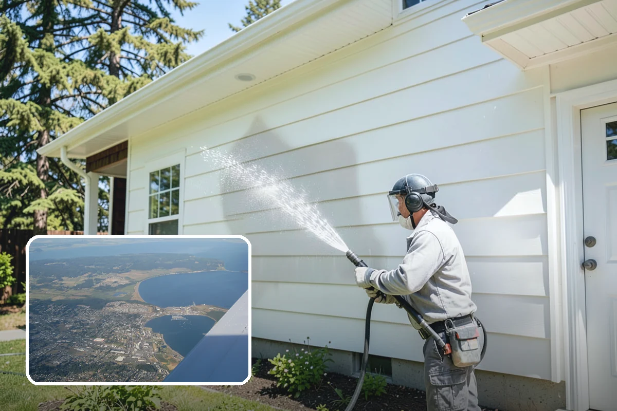 Warehouse Exterior Cleaning in Oak Harbor, Island County, WA - Removes diesel soot and road film from large wall spans efficiently