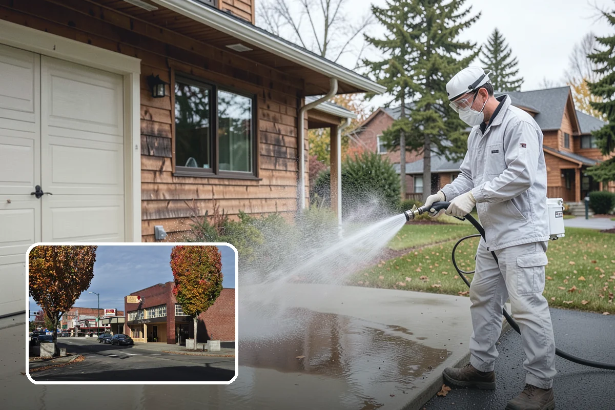 Warehouse Exterior Cleaning in Puyallup, Pierce County, WA - Removes diesel soot and road film from large wall spans efficiently